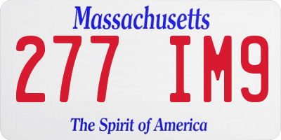 MA license plate 277IM9