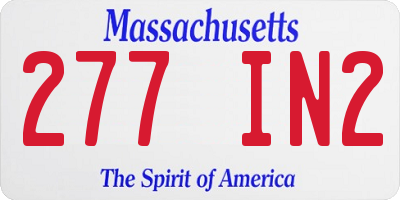 MA license plate 277IN2