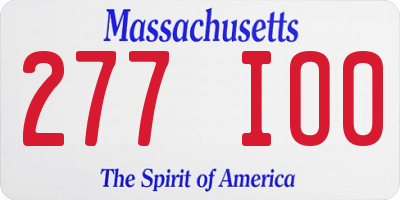 MA license plate 277IO0