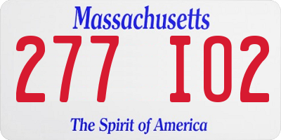 MA license plate 277IO2