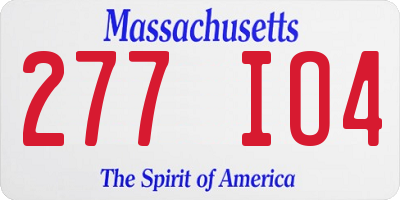 MA license plate 277IO4
