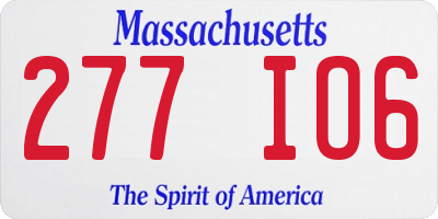 MA license plate 277IO6