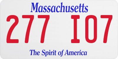 MA license plate 277IO7