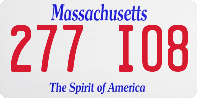MA license plate 277IO8