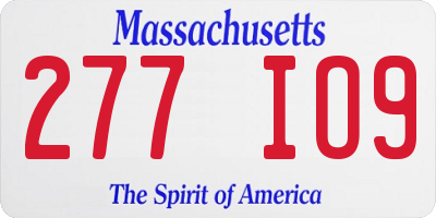 MA license plate 277IO9
