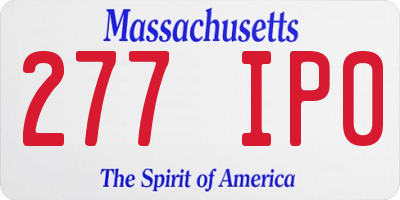MA license plate 277IP0