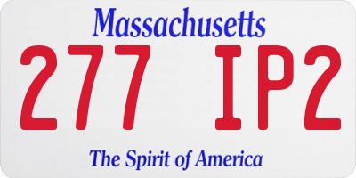 MA license plate 277IP2