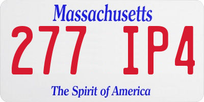 MA license plate 277IP4