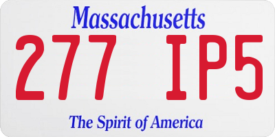 MA license plate 277IP5