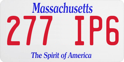 MA license plate 277IP6