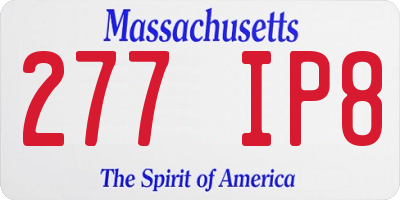 MA license plate 277IP8