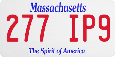 MA license plate 277IP9