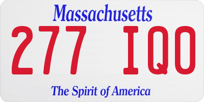 MA license plate 277IQ0