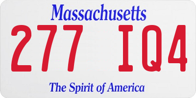 MA license plate 277IQ4