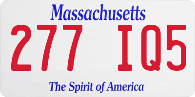 MA license plate 277IQ5