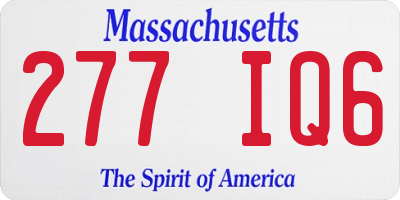 MA license plate 277IQ6