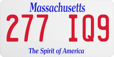 MA license plate 277IQ9