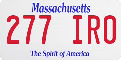 MA license plate 277IR0