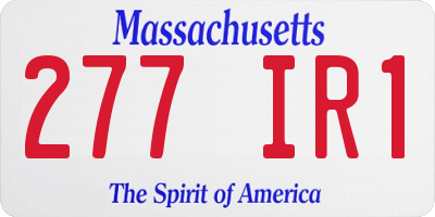 MA license plate 277IR1