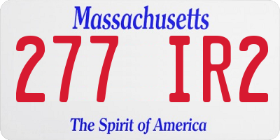 MA license plate 277IR2