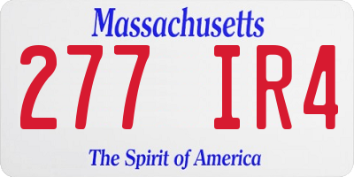 MA license plate 277IR4