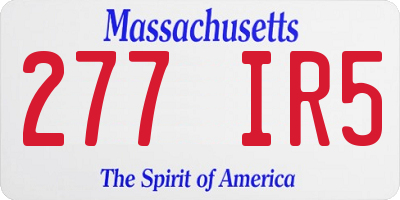 MA license plate 277IR5