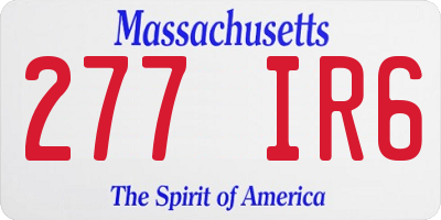 MA license plate 277IR6