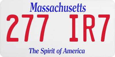 MA license plate 277IR7