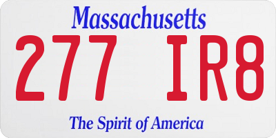MA license plate 277IR8