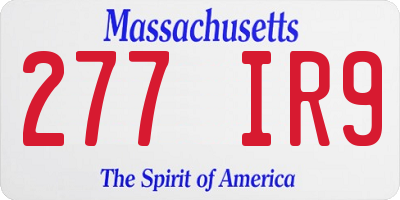 MA license plate 277IR9
