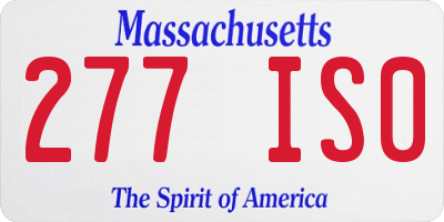 MA license plate 277IS0