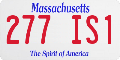 MA license plate 277IS1