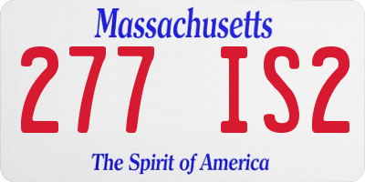 MA license plate 277IS2