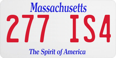 MA license plate 277IS4