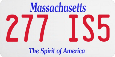 MA license plate 277IS5