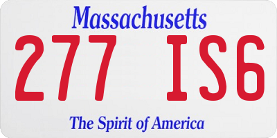 MA license plate 277IS6