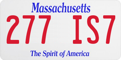 MA license plate 277IS7
