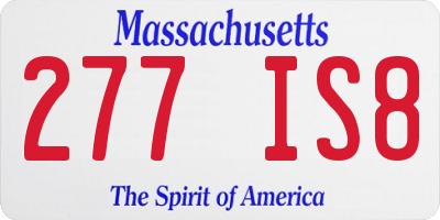 MA license plate 277IS8