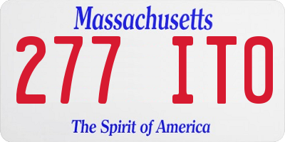 MA license plate 277IT0