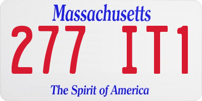 MA license plate 277IT1