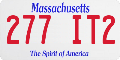 MA license plate 277IT2