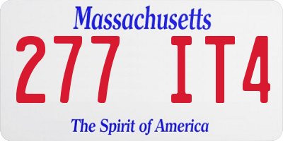 MA license plate 277IT4