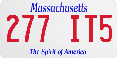 MA license plate 277IT5