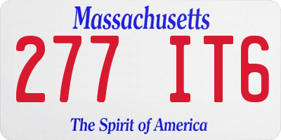MA license plate 277IT6