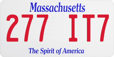 MA license plate 277IT7