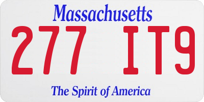 MA license plate 277IT9