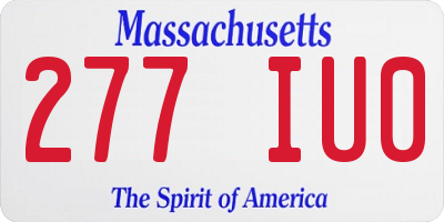 MA license plate 277IU0