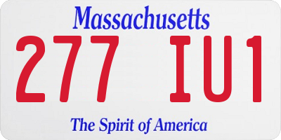 MA license plate 277IU1