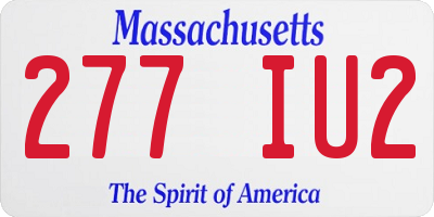 MA license plate 277IU2