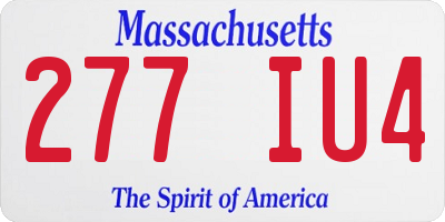 MA license plate 277IU4